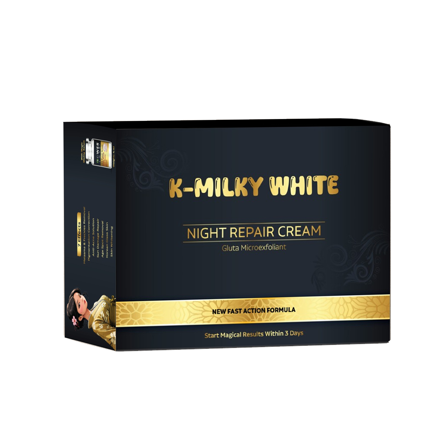 K Milky White Night Repair Cream - 34 gm